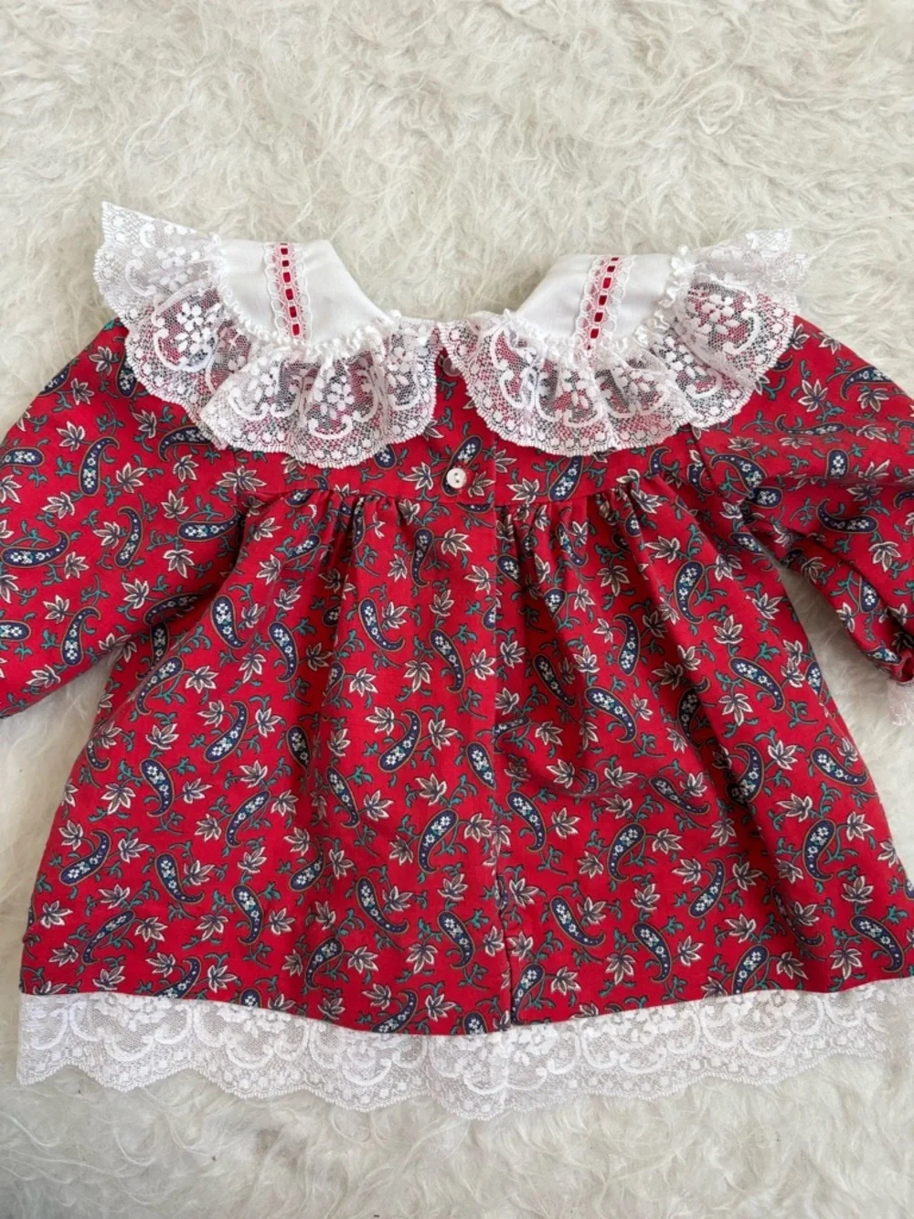 Jo Lene Classic Vintage Baby Girls Formal Lace & Floral Dress USA Made in 90’s